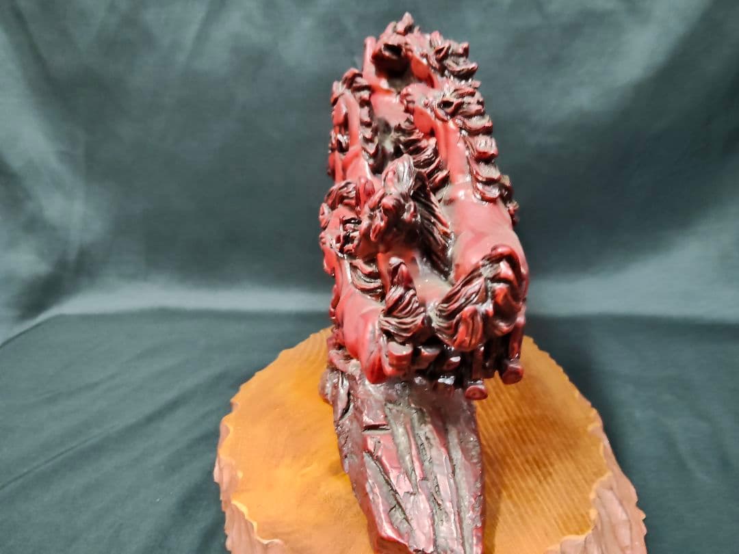 ​【重さ6.4kg】馬 置物 九馬 疾走馬 金属製 縁起物 オブジェ