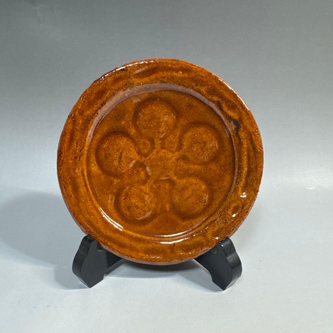 懐石道具　茶道具　大樋焼　梅鉢紋　利休梅　銘々皿　五客揃　大樋長阿弥 造