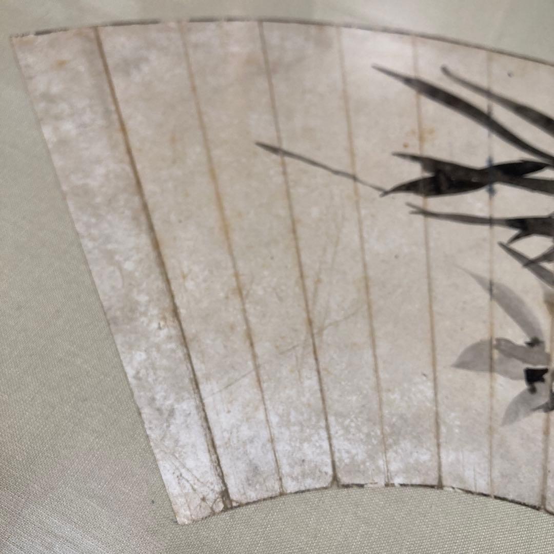 扇面画　額縁入り　時代物　古美術　骨董品