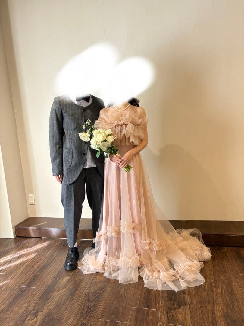 ドレスプロダクションW346　オーダーカラードレス　ピンクブラウン　ウェディング