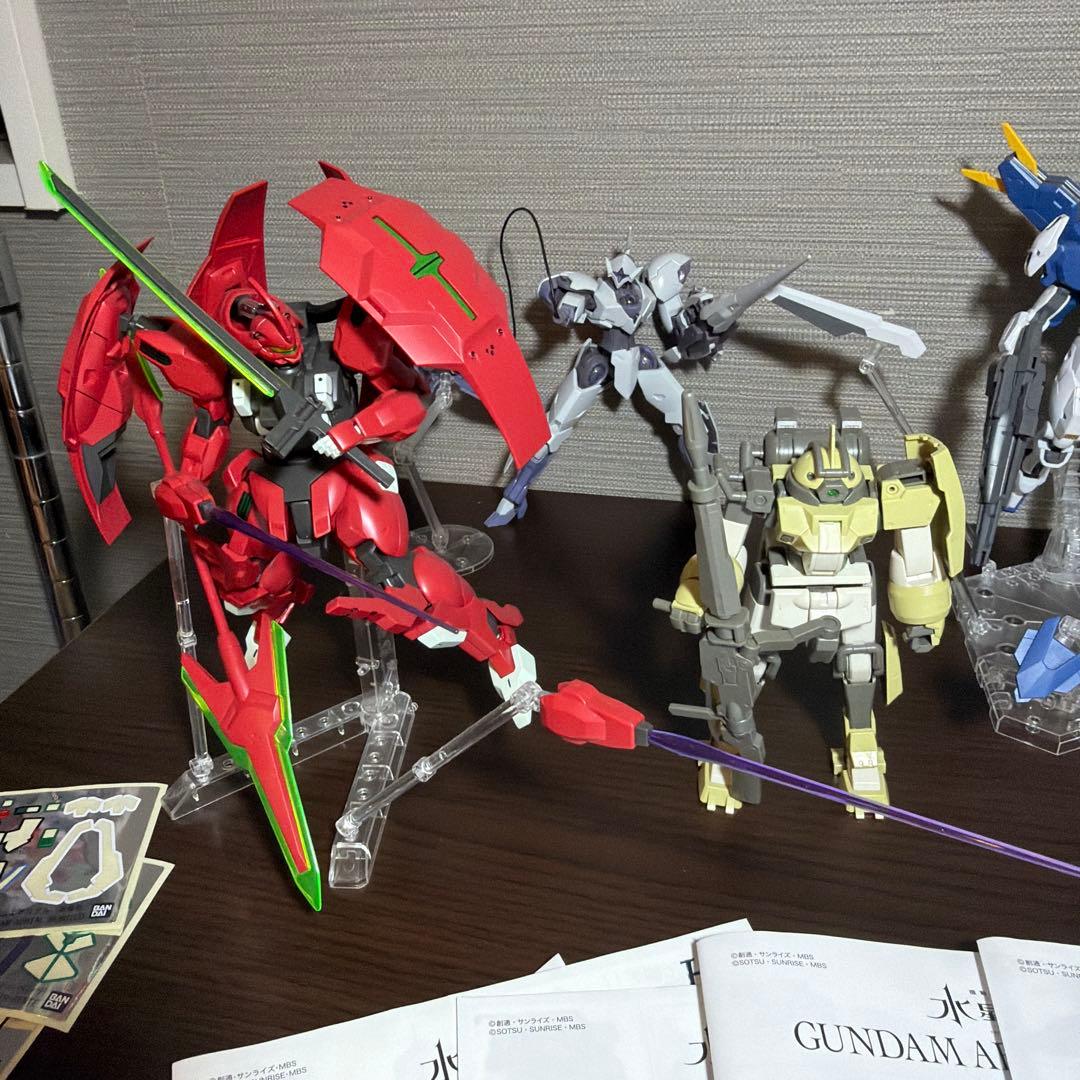 水星の魔女　HGガンプラ9体セット（MS拡張パーツセット、アクションベース付き）