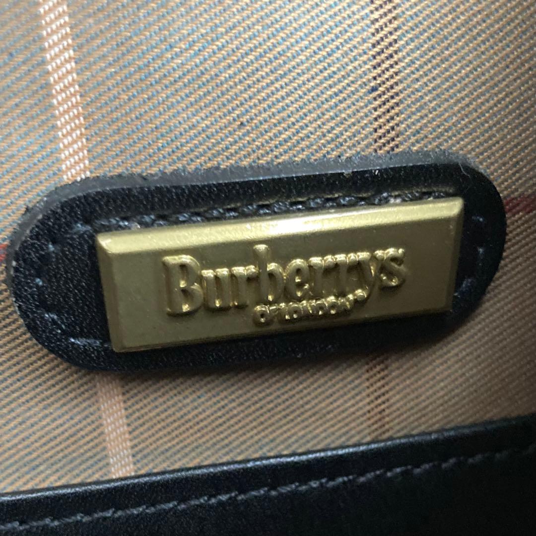 【希少】BURBERRY ダレスバッグ ブラック レザー シボ革 ビジネスバッグ