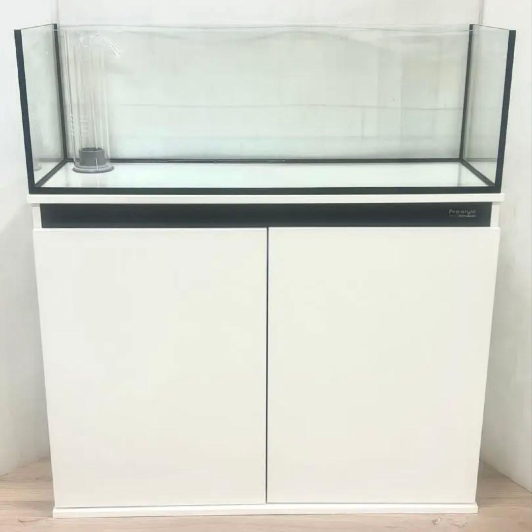 900×300×300㎜オールガラスオーバーフロー水槽セット　ブラック/ホワイト