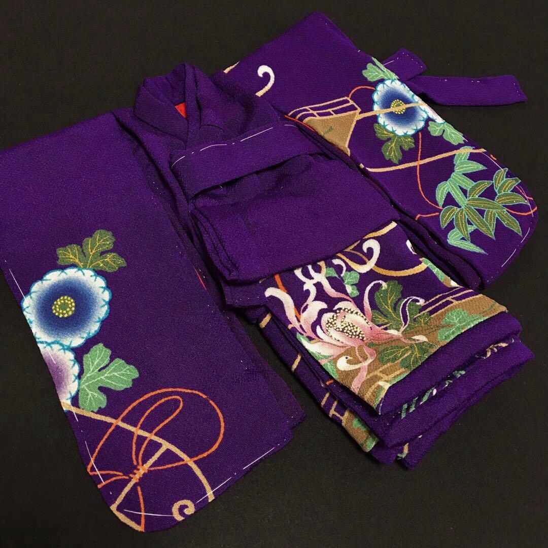 ＊ 市松人形 10号 大正縮緬 アンティーク 袷 着物 ＊ ドール 人形