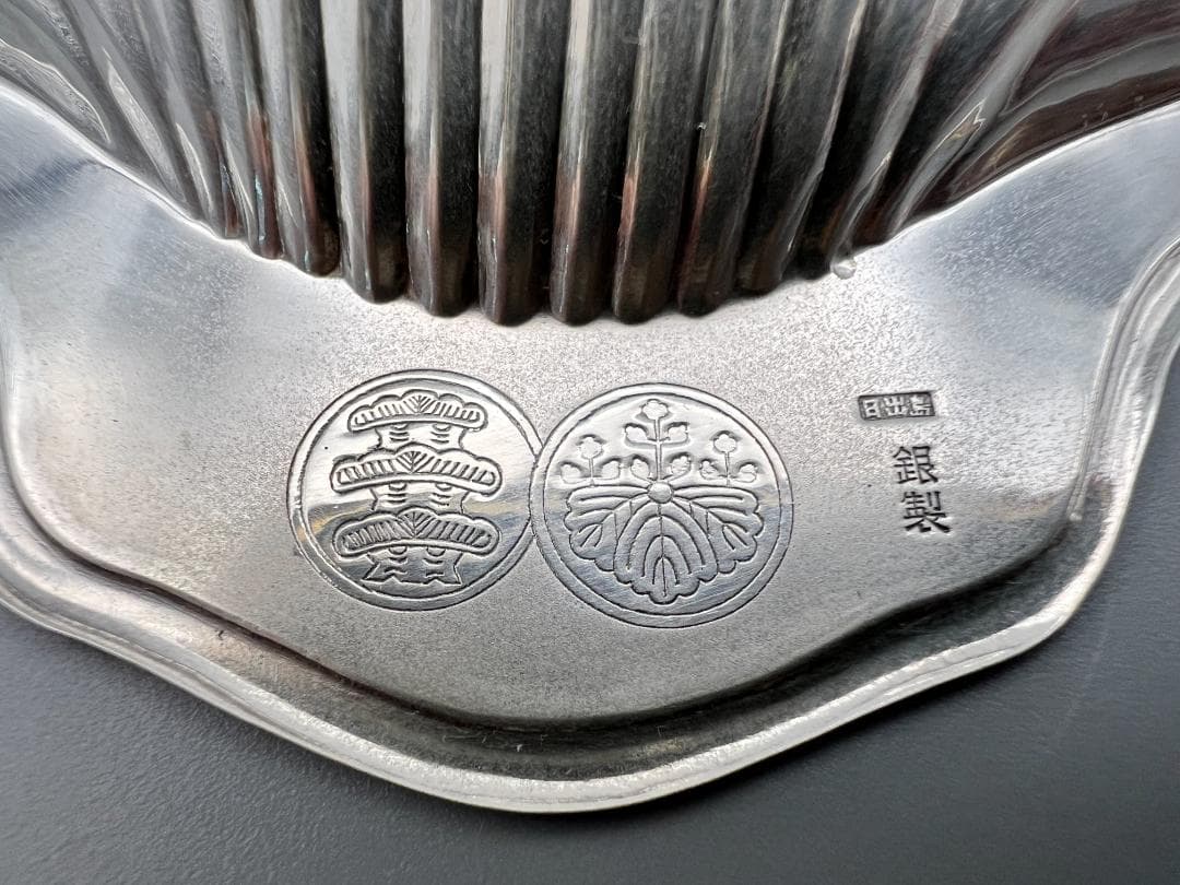 日出島　銀製　刻印　シルバートレイ　バターナイフ　シェル型トレイ　総重量約54g