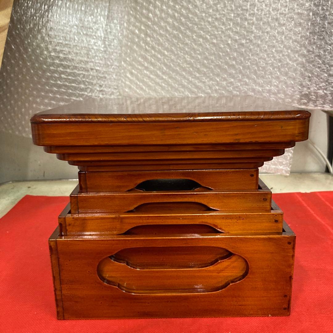 茶道具　煎茶道具　漆器　五段階　重箱　懐石膳　会席膳