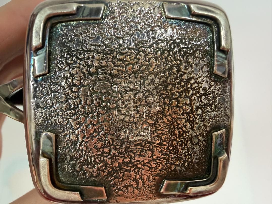 純銀製 四面取 草花文様 玉石摘 急須 銀瓶 煎茶道具