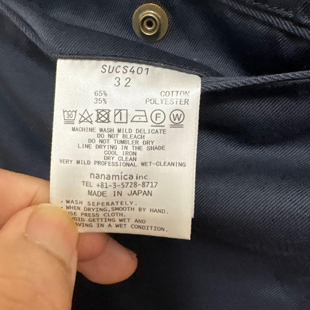 nanamica チノパン　ネイビー SUCS401 32