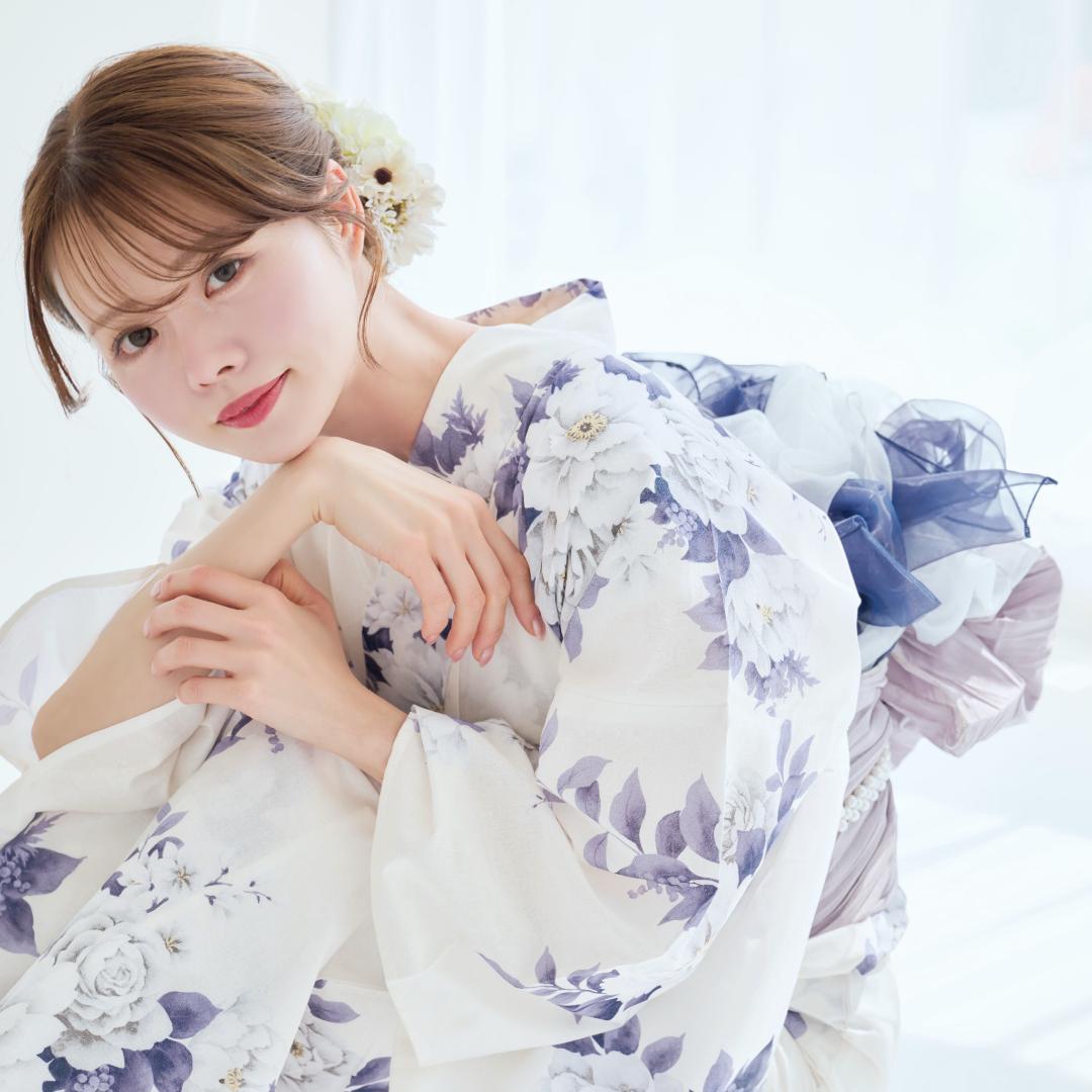 新品 浴衣 セット 浴衣セット ゆかた レディース 大人 ネイビー 白 Y5-2