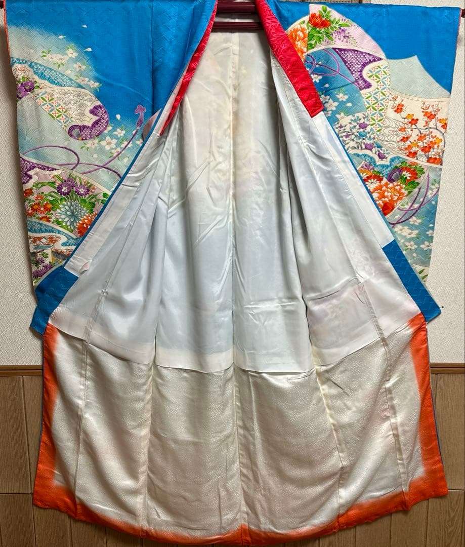 七五三　7歳　女の子　正絹着物　袋帯、長襦袢、小物セット