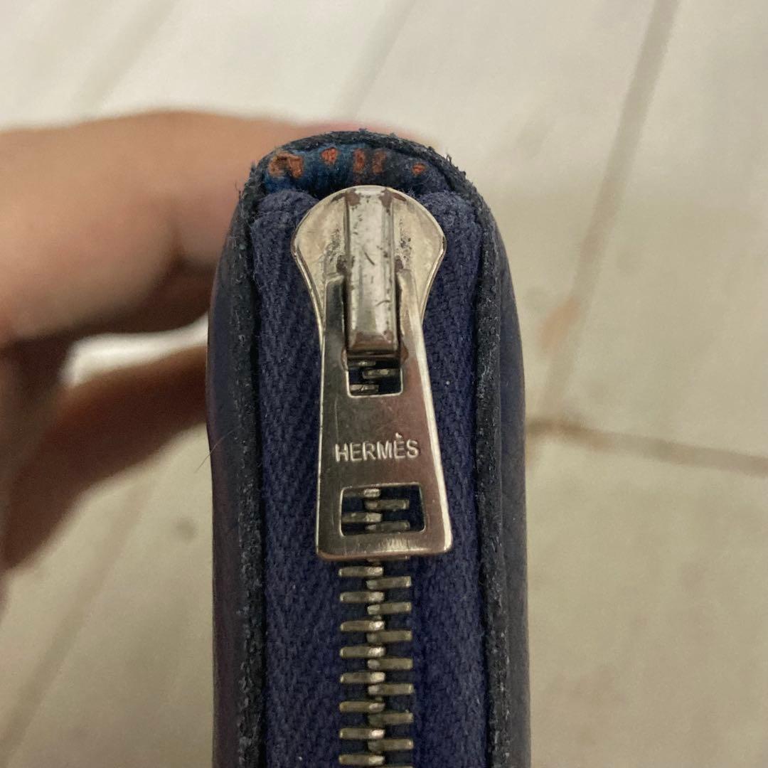 HERMES エルメス ケース アザップ シルクイン コンパクト ネイビー