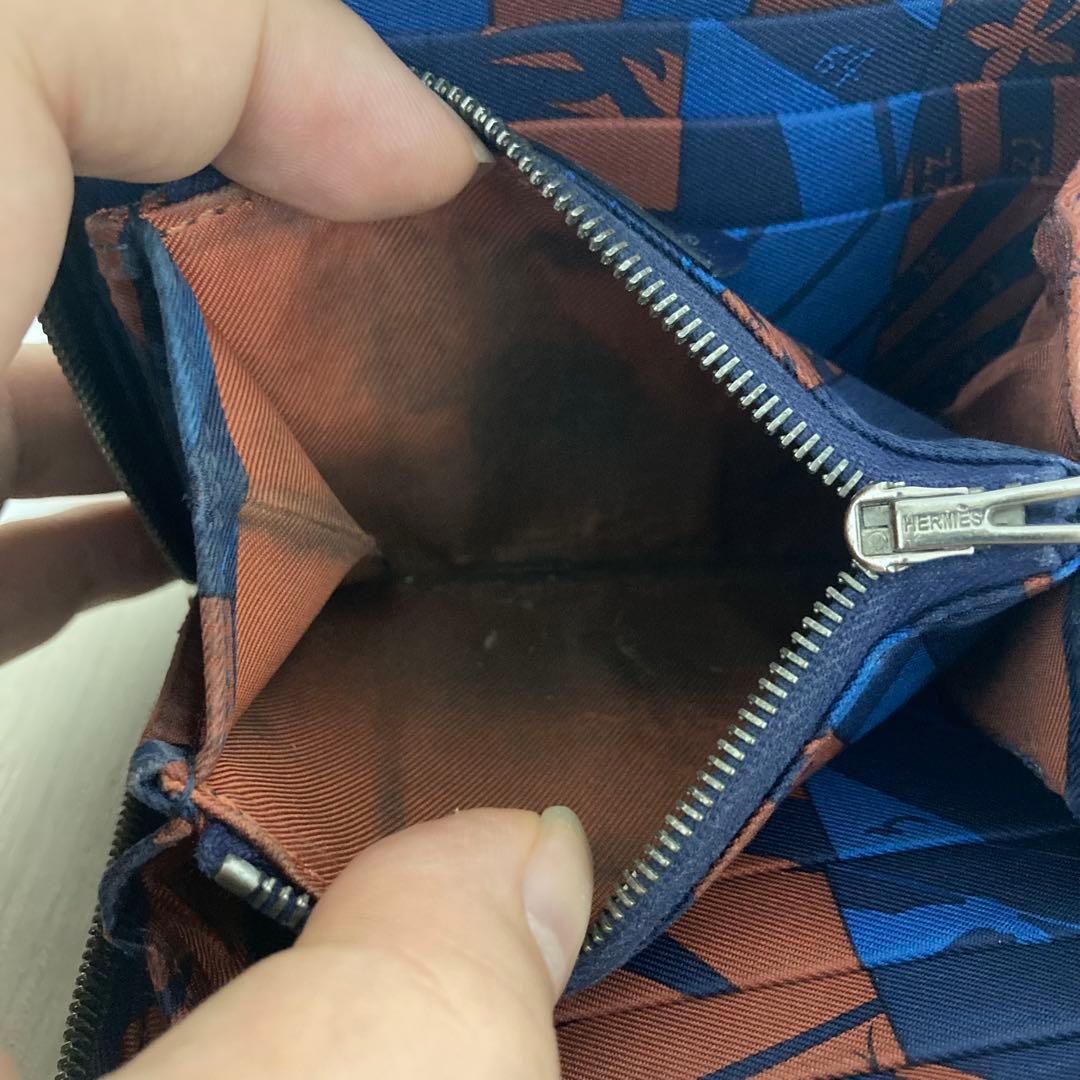 HERMES エルメス ケース アザップ シルクイン コンパクト ネイビー