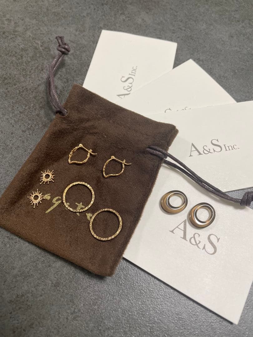 yuknakmak 　agete スモーキークォーツ　K10ピアスチャーム