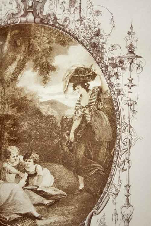 イタリア 額絵 貴族柄 ゴールドリーフ ローズ アンティーク FAL-15-2