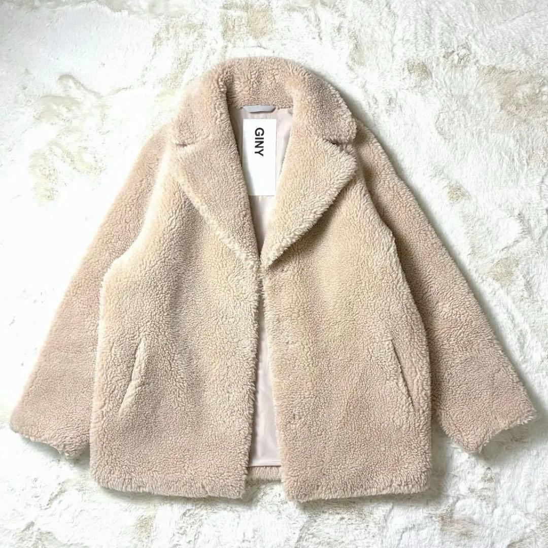 美品✨GINY ジニー SCGINYボアチェスターコート ボアコート　ベージュ