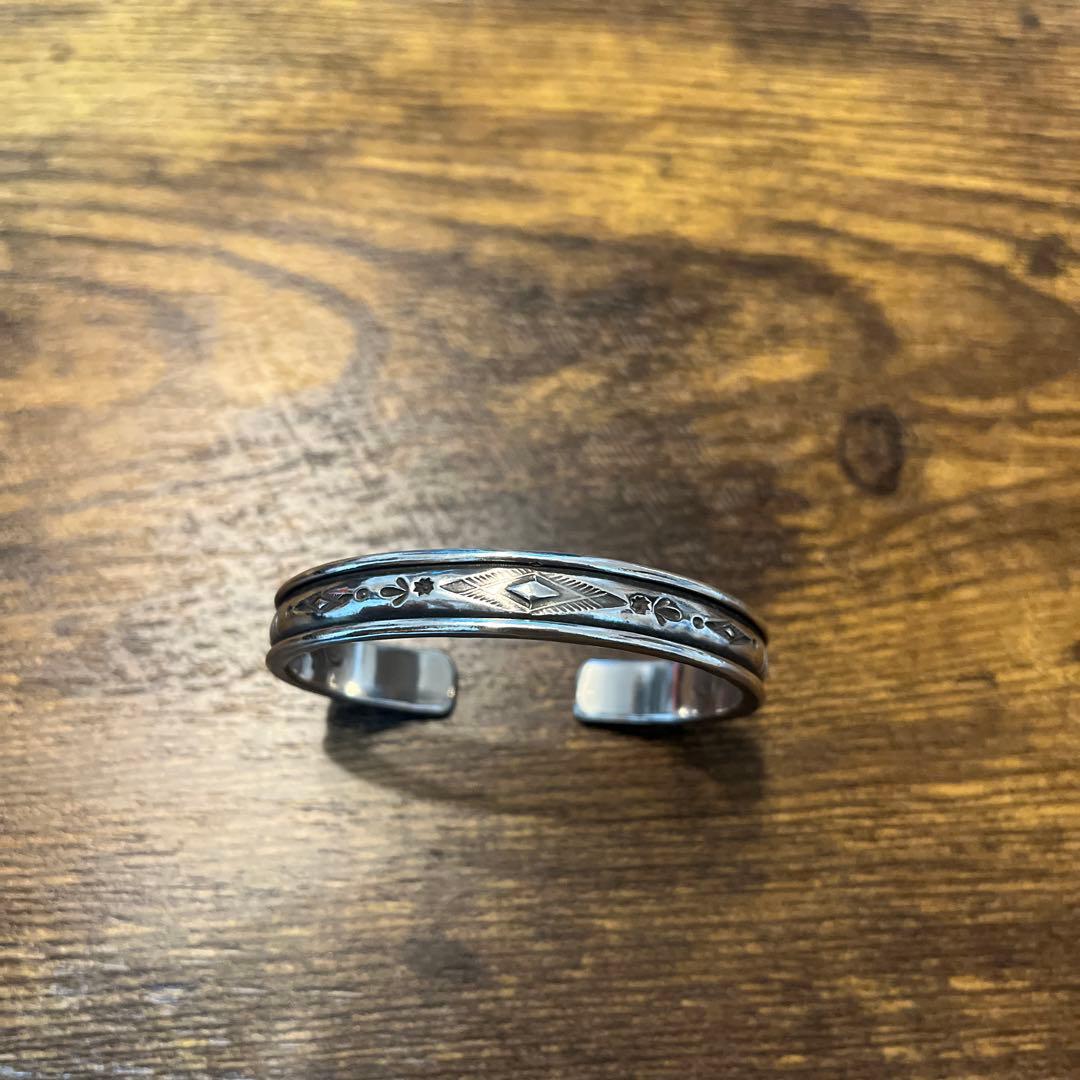 Mt.hill マウントヒル　ダイヤモンドパターン シルバーバングル