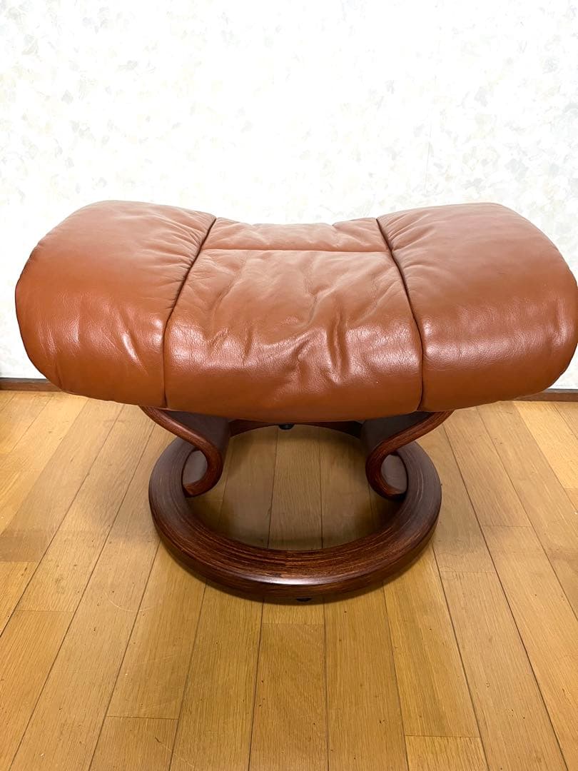 Stressless エコーネス オットマン ブラウンレザー