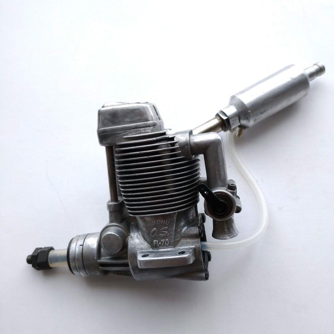 ラジコン飛行機 エンジン OS FL-70 4ストローク マフラー付き