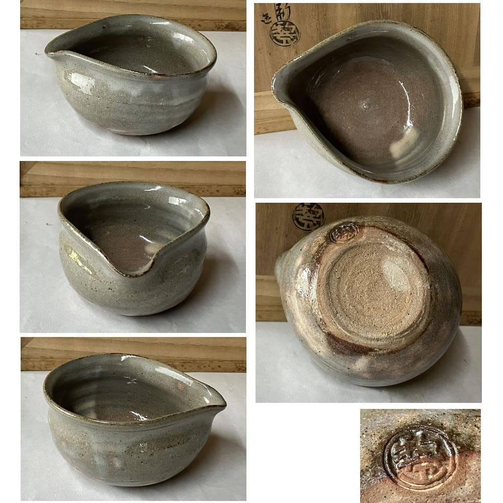 F1369 十四代 坂倉新兵衛 萩焼 煎茶器 セット 共箱 宝瓶 煎茶碗 茶道具