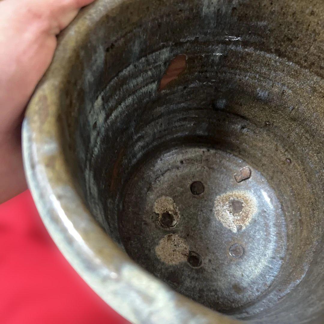 江戸時代物 茶道具 古唐津 水指 塗蓋 朝鮮唐津 骨董 古道具 古玩