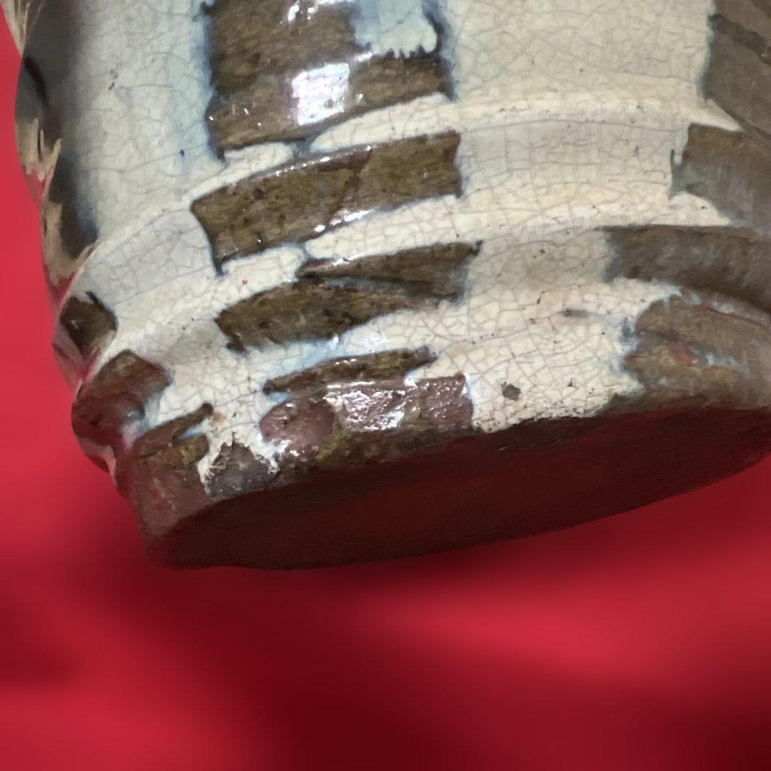 江戸時代物 茶道具 古唐津 水指 塗蓋 朝鮮唐津 骨董 古道具 古玩