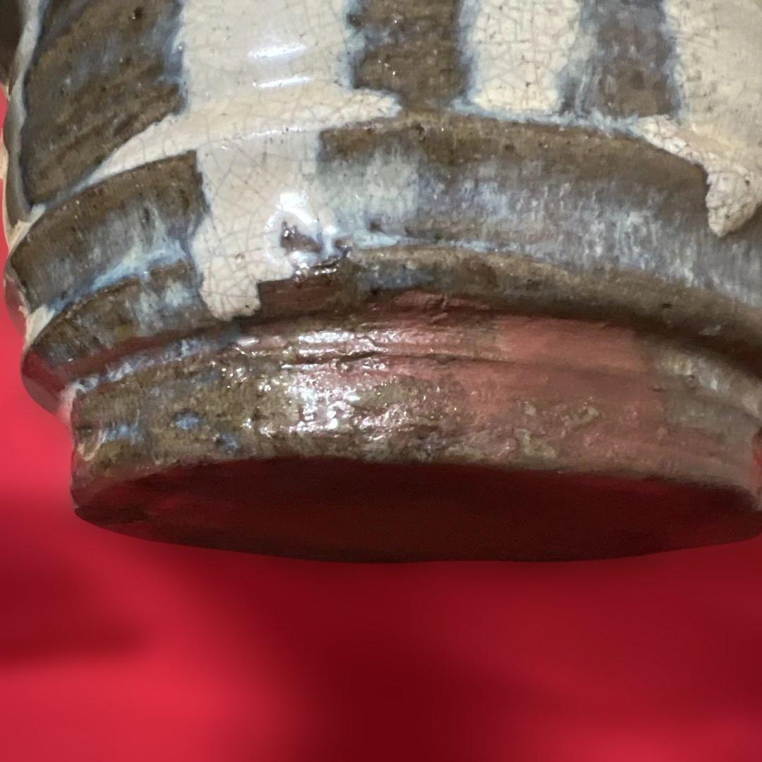 江戸時代物 茶道具 古唐津 水指 塗蓋 朝鮮唐津 骨董 古道具 古玩