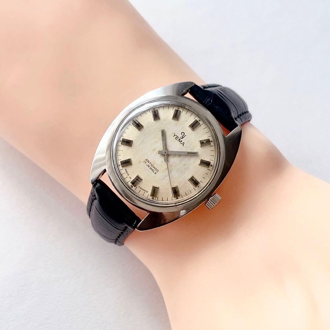 ビンテージ　フランス製　YEMA イエマ　17石　メンズ手巻き腕時計　稼動品　♪