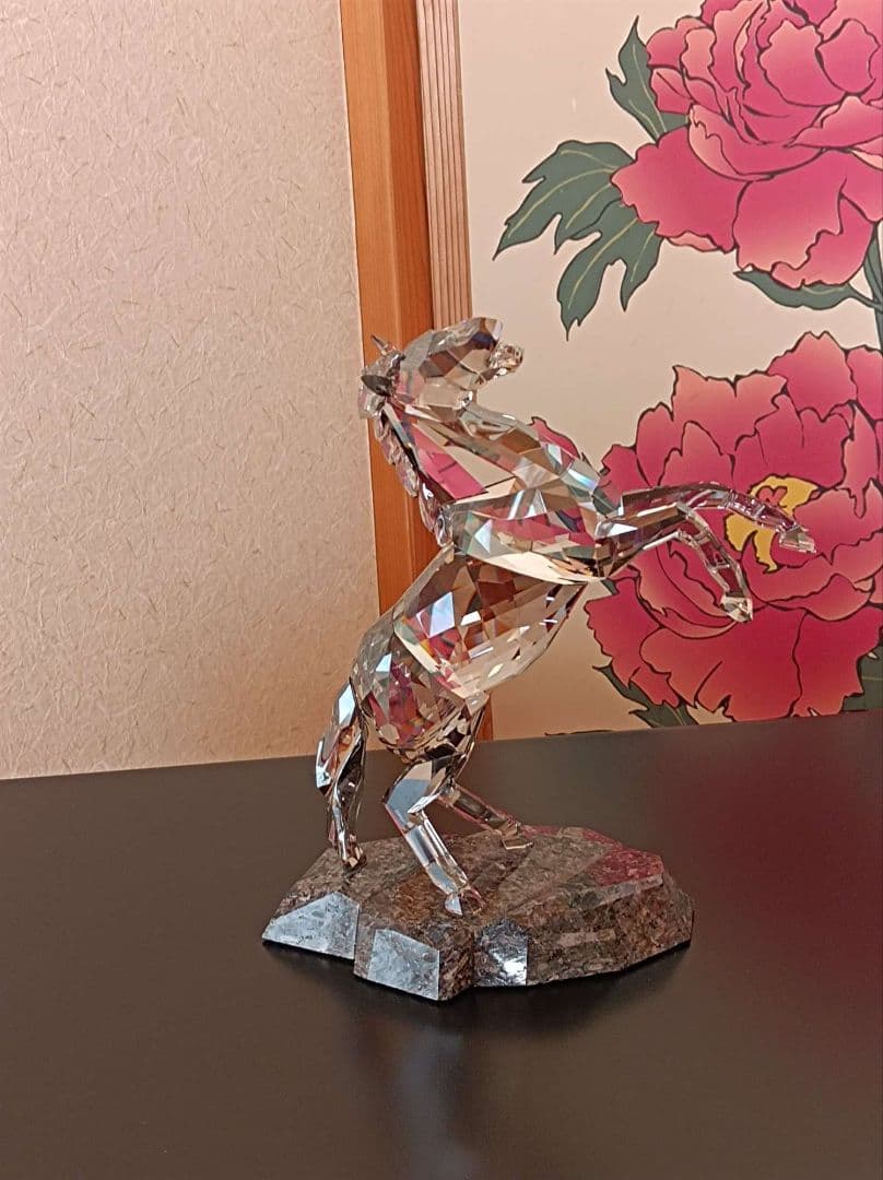 午年の調度品に★迫力★躍動感★スワロフスキーフィギュリン　ソウルメイトスタリオン
