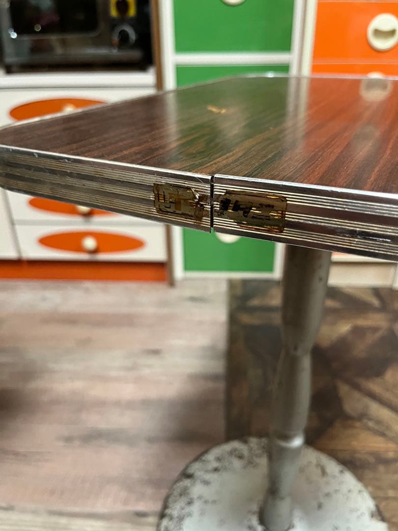 サイドテーブル セット インテリア 昭和レトロ 当時物 アンティーク 鉄脚