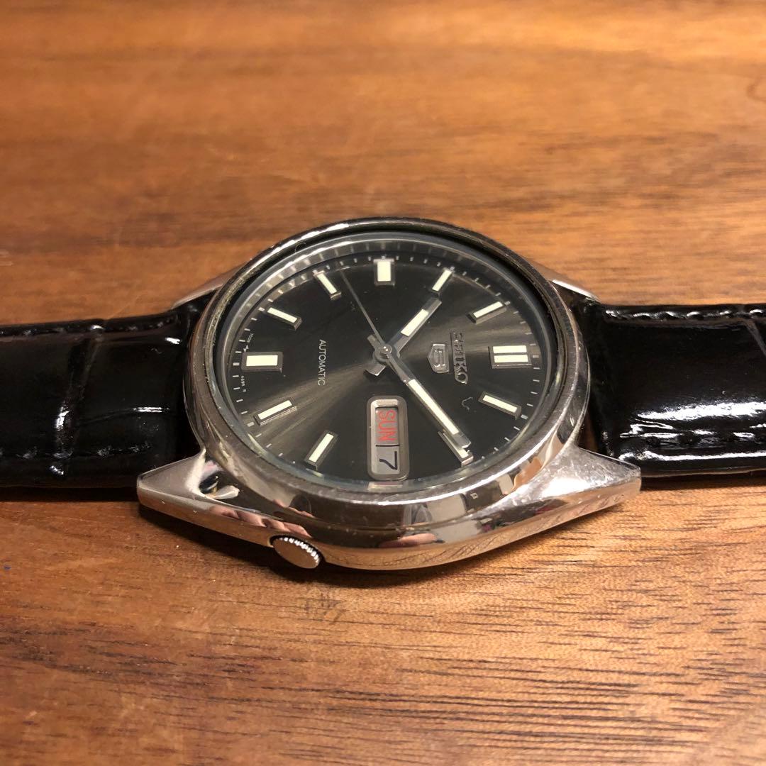 【SEIKO】7009-3040 自動巻 セイコーファイブ　ブラック　黒