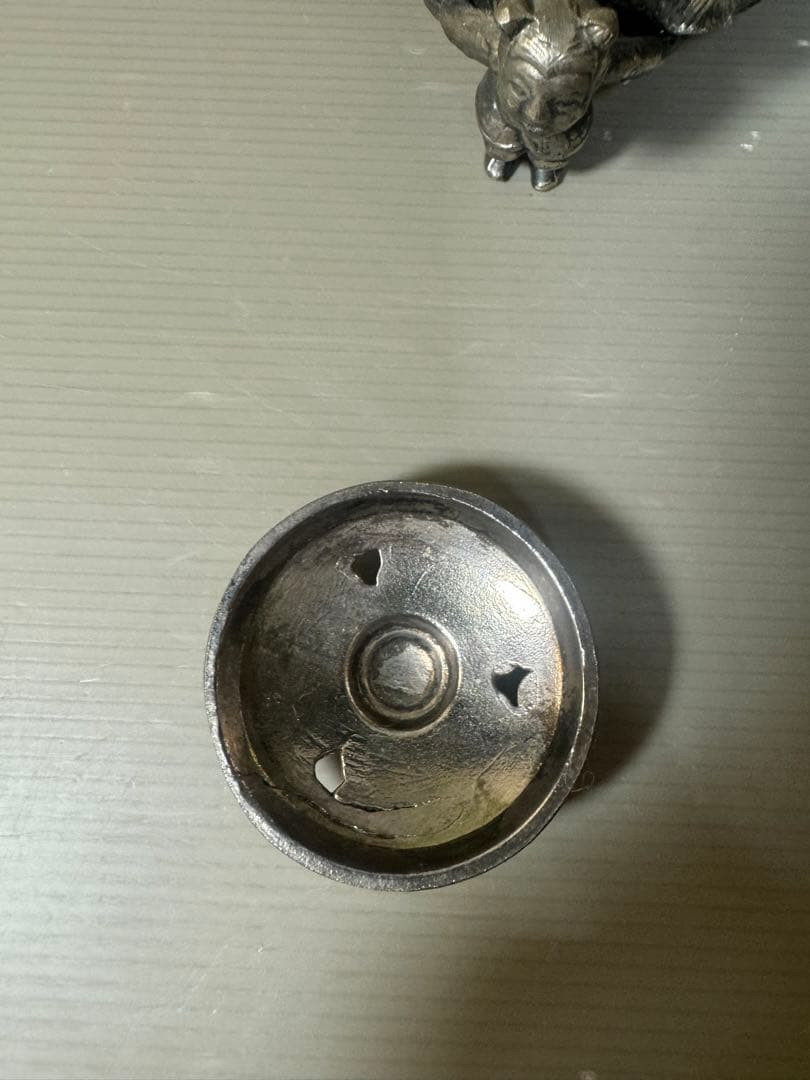 2588 高岡銅器 3足 香炉 寿 香立 風炉