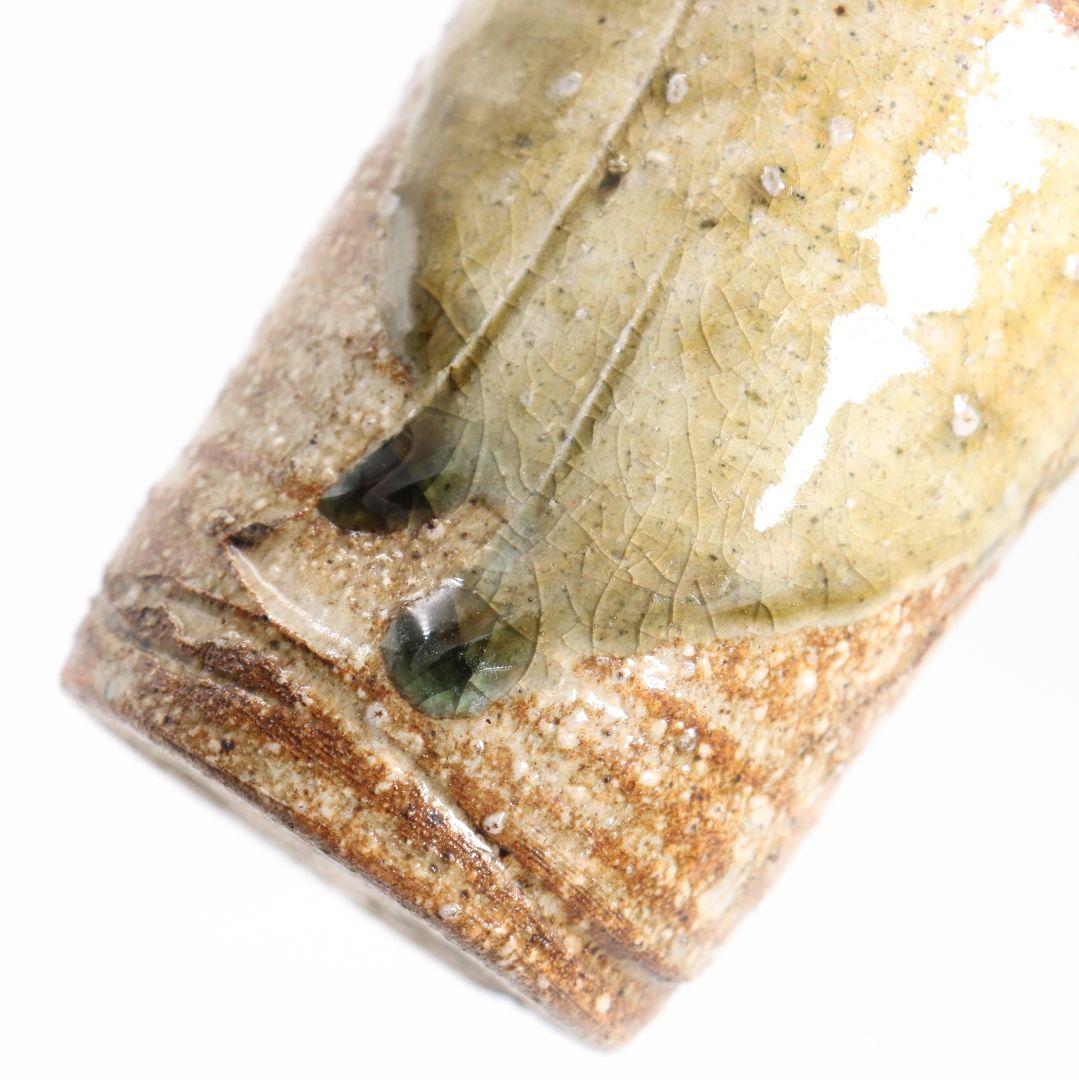 時代 古信楽焼 肩衝 茶入 花唐草文仕覆 茶道具 共箱　V916