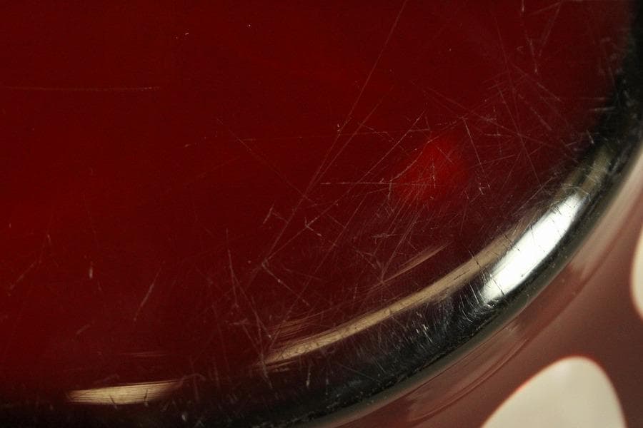 アンティーク 赤色被 切子 ガラス 器 台 トロ 大正-昭和(BB461)