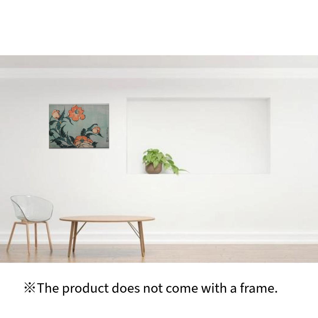 木製パネル アート 葛飾北斎 大判錦絵 芥子(けし)