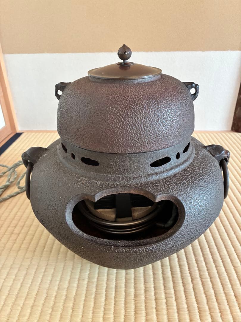 茶道具　『鉄風炉』電熱ヒーター付
