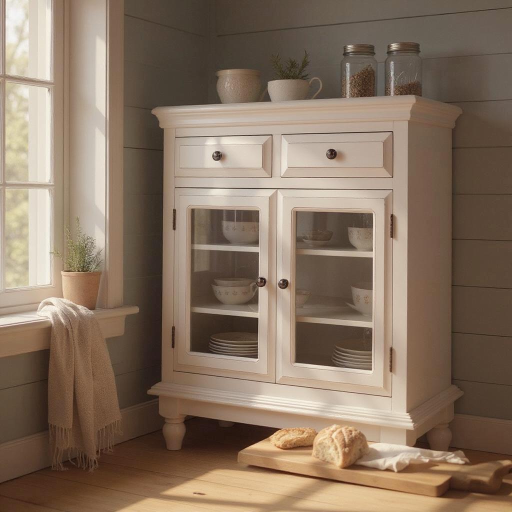 デュエット　キャビネット シャビー　アンティーク調