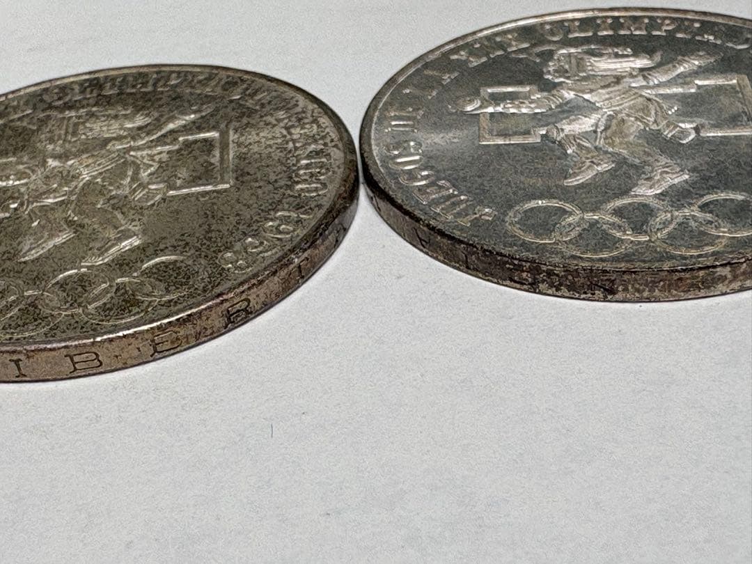 希少　メキシコオリンピック　25ペソ銀貨　2枚セット　45.18g SV720