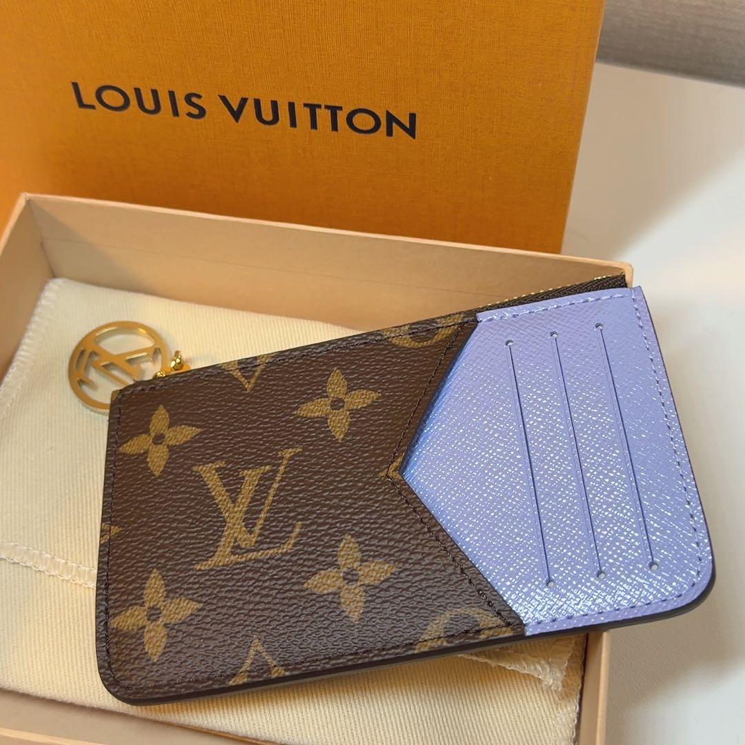 【新品】ルイヴィトン モノグラム ポルトカルト ロミー ブルーフロスト