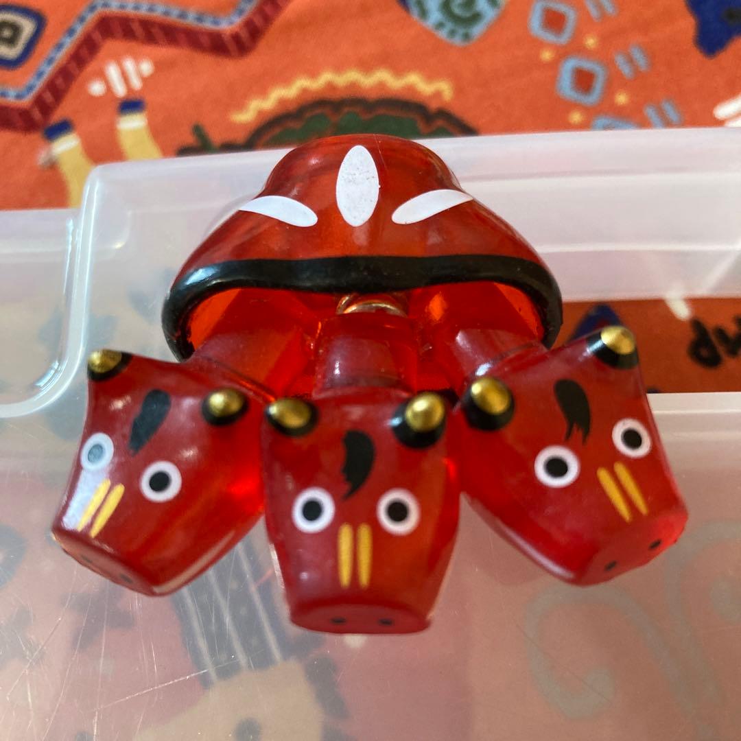 ベコ　ガチャ　神獣　三つ頭　クリア　赤　新品未使用