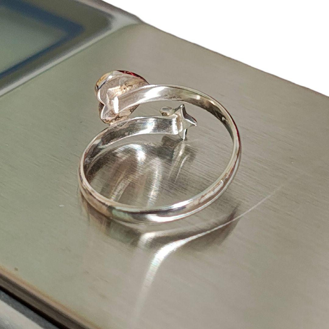 K18/925S刻印　スター/ハートリング　9号