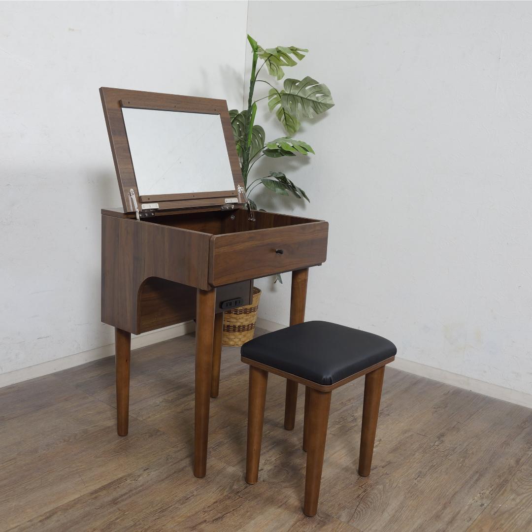 訳あり　　ドレッサー＆チェアー　セット コスメ収納　ミラー付き