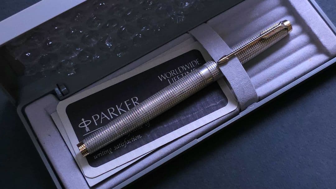 パーカー　75 シズレ　万年筆 M 中字　スターリングシルバー　超音波洗浄済
