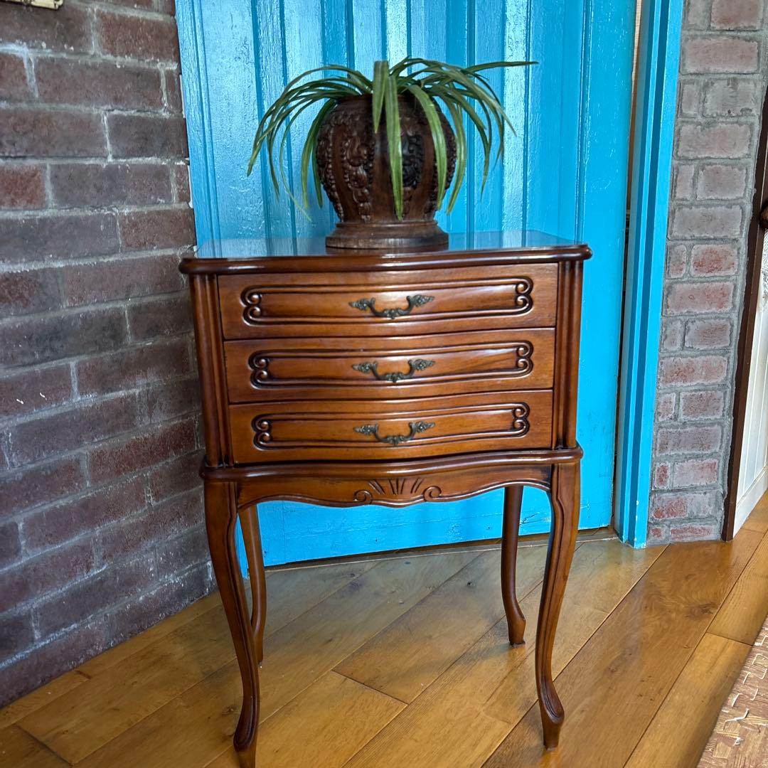 3段引き出し　　猫脚　検索　アンティーク