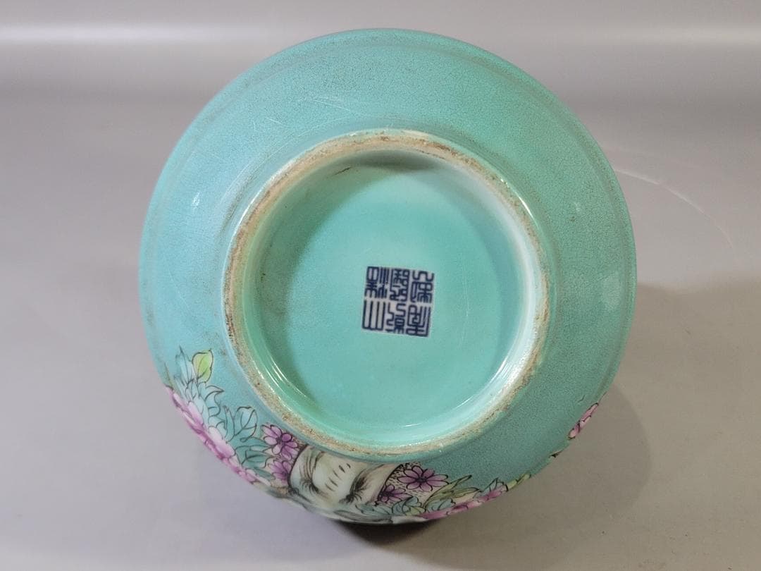 中国 色絵花模様 瓶 DT719