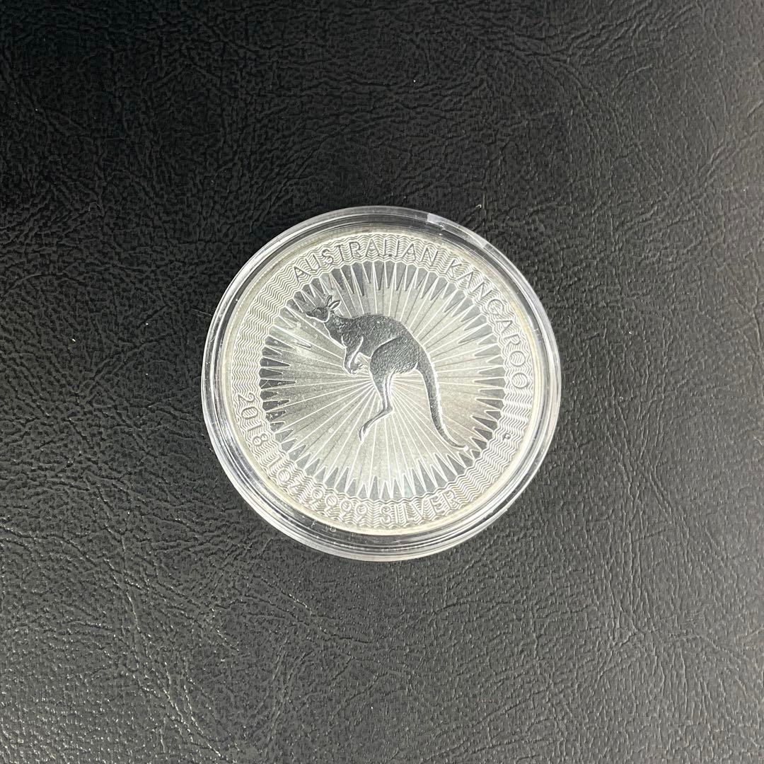 【純銀】オーストラリア　カンガルー 銀貨　1oz ケース付き　①