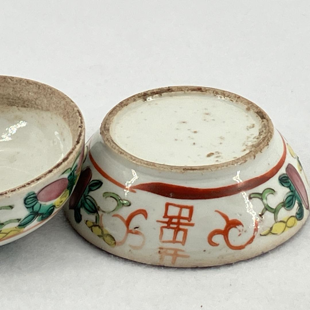 時代物　清朝　粉彩人物図　香合　香道具　茶道具　中国美術　骨董