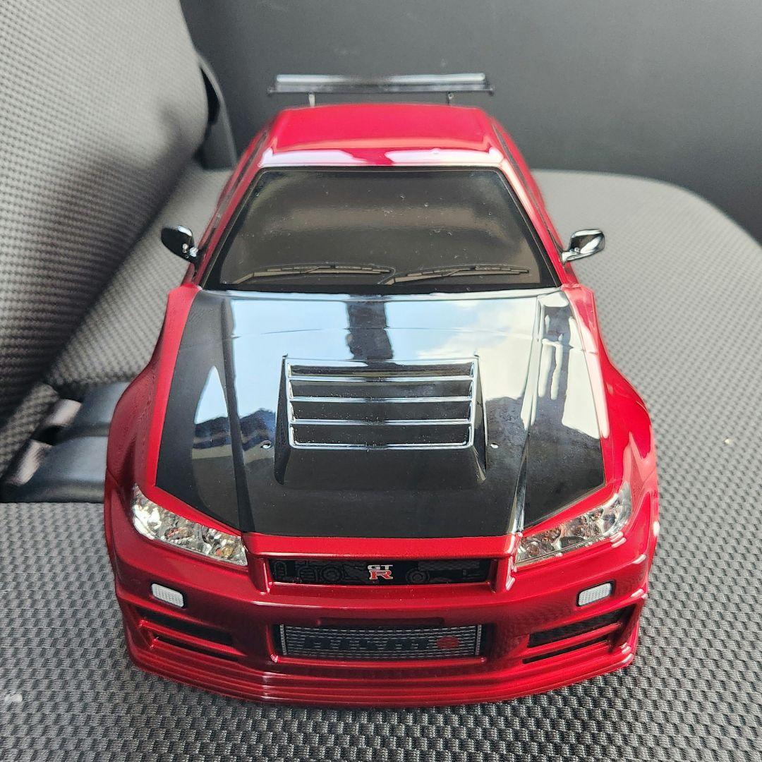 1/10 タミヤ　ニスモ R34 GT-R ボディ　電飾付き　ステッカー残