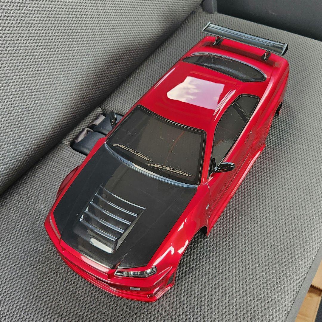 1/10 タミヤ　ニスモ R34 GT-R ボディ　電飾付き　ステッカー残