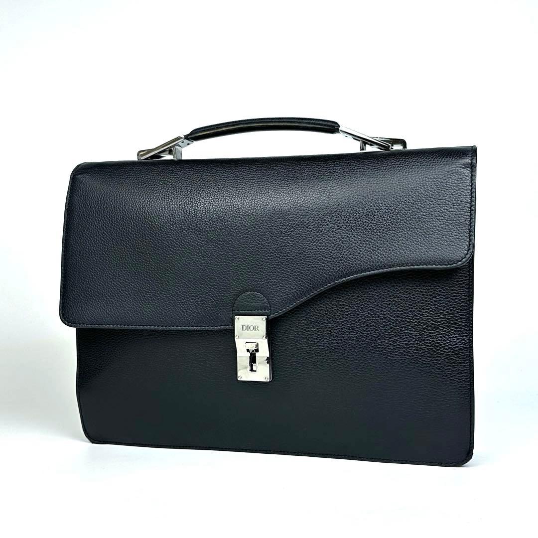 滋賀倉庫 ディオール エリート ビジネスバッグ フォーマル シルバー金具