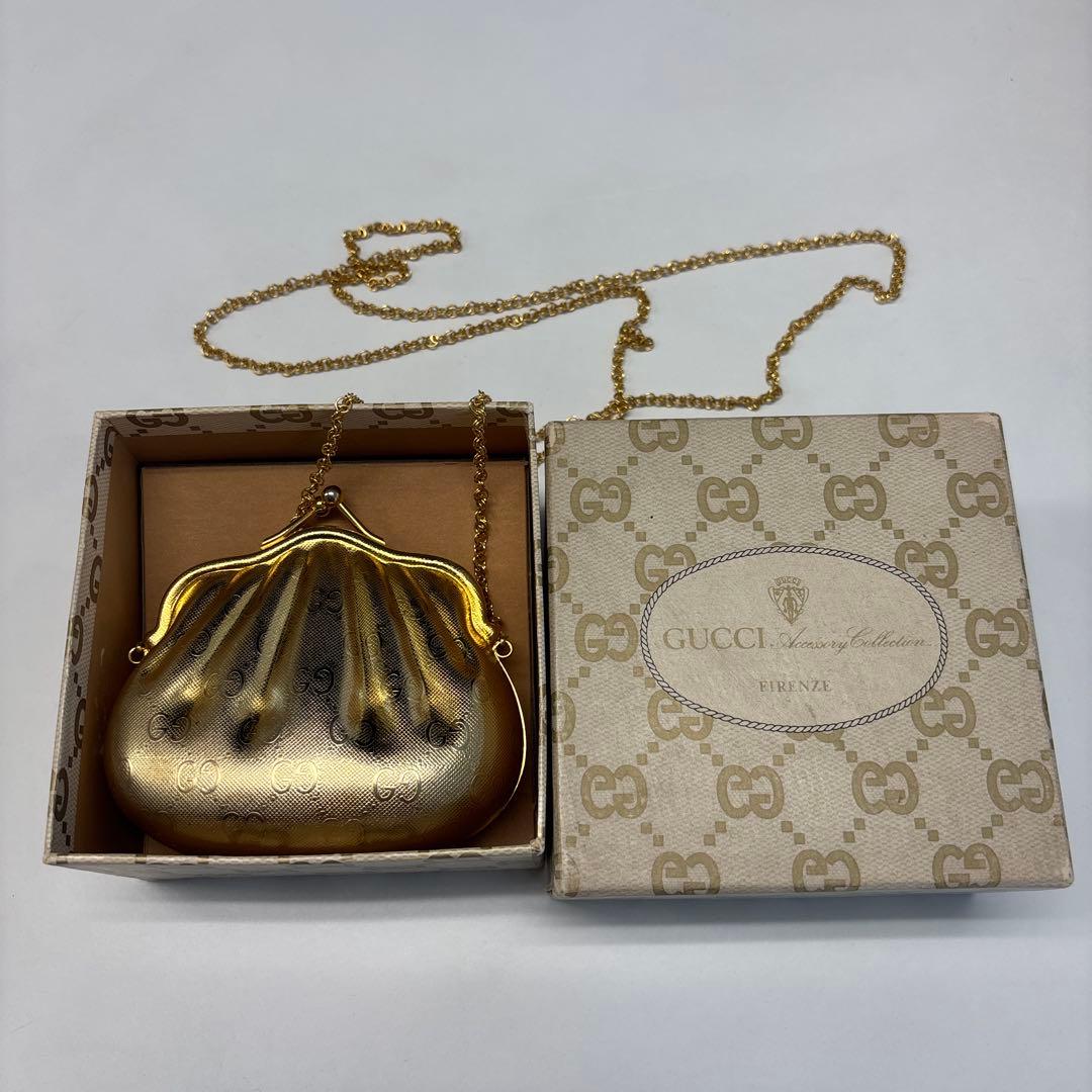 GUCCI ヴィンテージ ゴールド クレセントパーティーバッグ